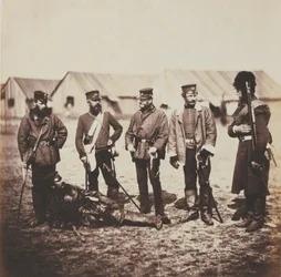 Generalløjtnant William Munro og officerer fra 39th (Dorsetshire) Regiment of Foot, fra et album med 52 fotografier forbundet med Krimkrigen, 1855